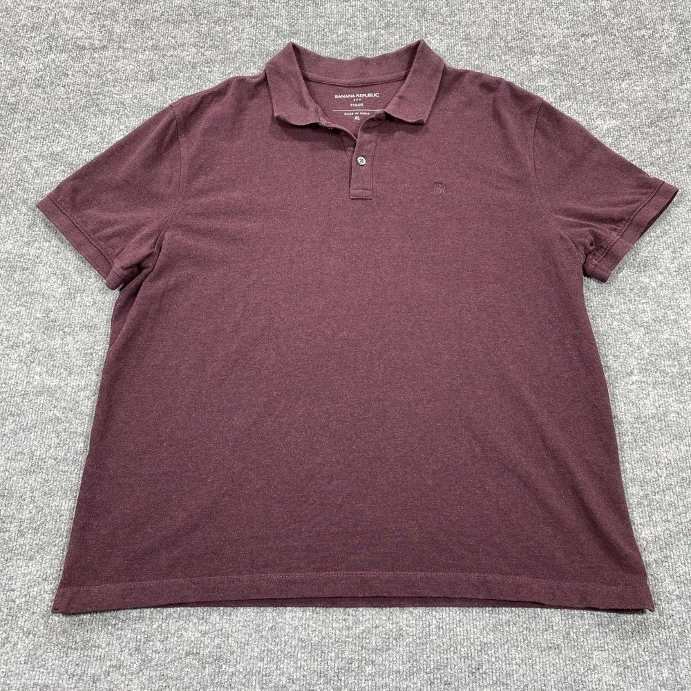 Banana Republic Polo Shirt Mens XL Purple Pique Classic‎ Fit Cotton Collared